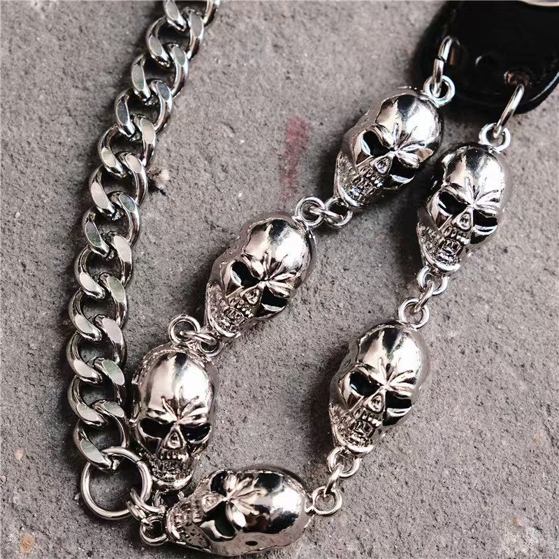 Hip-hop lanac za struk, metalni, dvostruki krug, duljina 60–80 cm