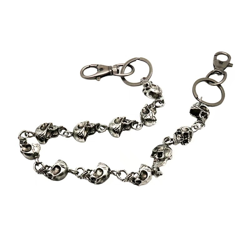 Hip-hop lanac za struk, metalni, dvostruki krug, duljina 60–80 cm
