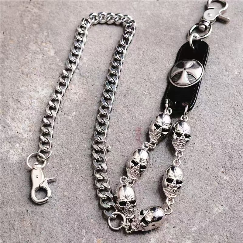 Hip-hop lanac za struk, metalni, dvostruki krug, duljina 60–80 cm