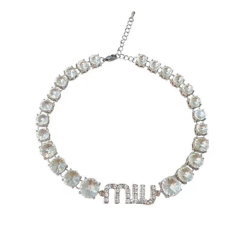 Ogrlica za ključnu kost od legure s dijamantnom obradom, obični lanac, oblik slova/brojeva/teksta, Treasure Jewelry