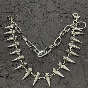 Metalni kaiš za struk s privjeskom metka, hip-hop stil, unisex, širina 2 cm