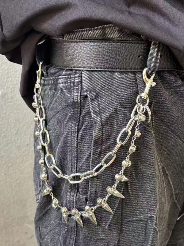 Metalni kaiš za struk s privjeskom metka, hip-hop stil, unisex, širina 2 cm