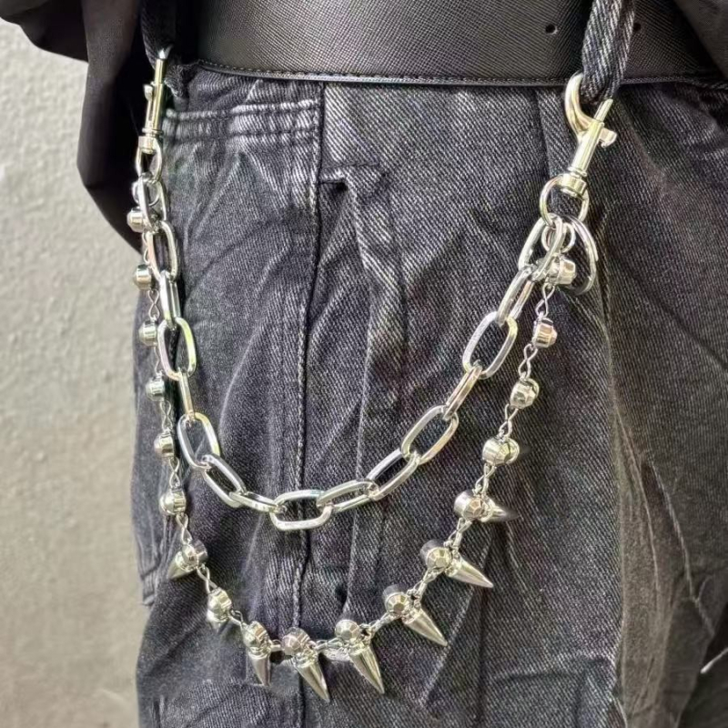Metalni kaiš za struk s privjeskom metka, hip-hop stil, unisex, širina 2 cm