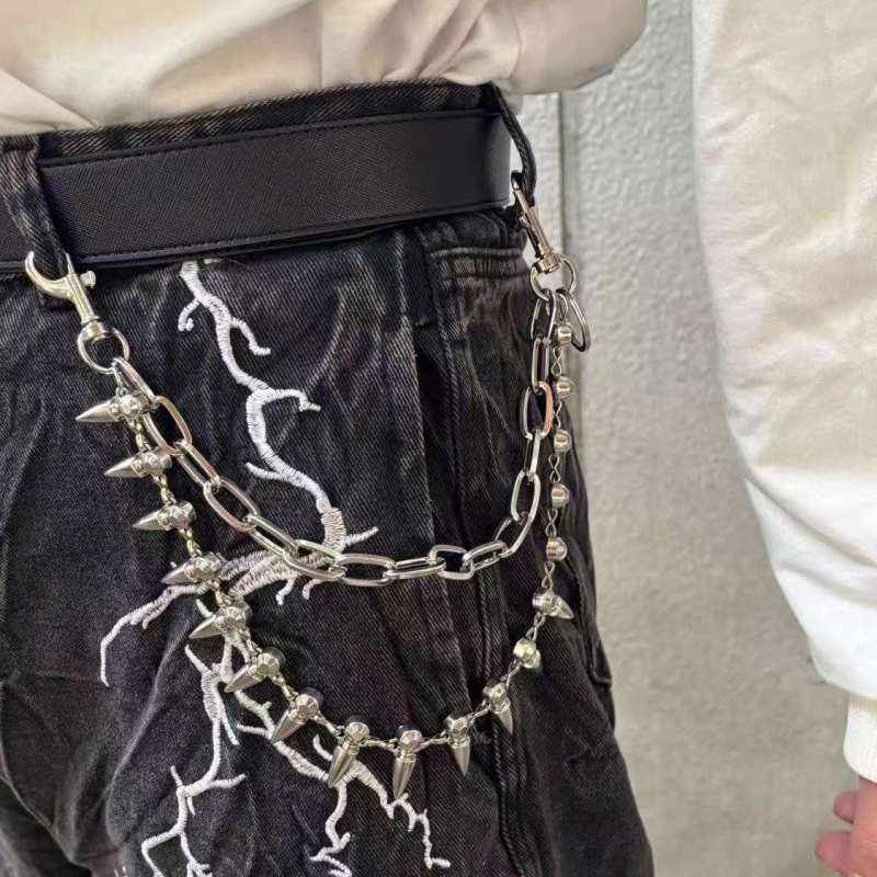 Metalni kaiš za struk s privjeskom metka, hip-hop stil, unisex, širina 2 cm