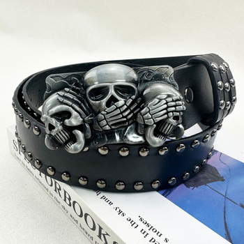 PU bőrből készült öv, ötvözet csattal, pattintós zárás, szélesség 2–4 cm, punk street hip-hop stílus