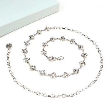 Yanwo kaiš za struk - cvjetni rhinestones, metalni, svestran stil, duljina 115 cm, širina 53