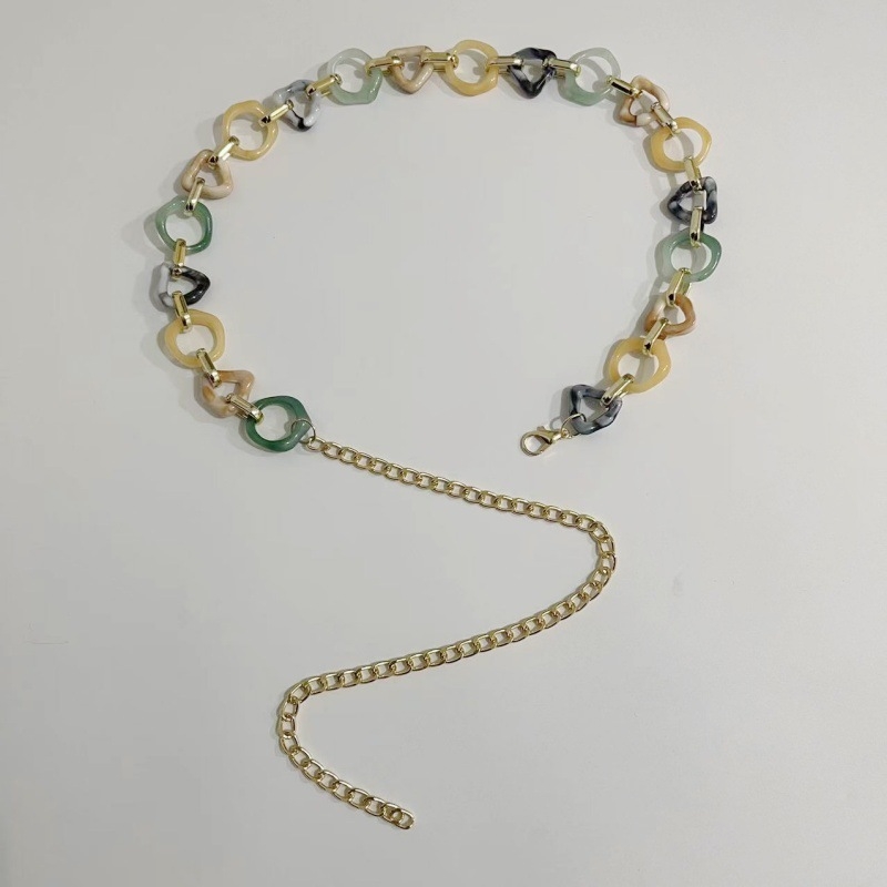 Pojasni lanac za žene, boho stil modni dodatak, plastična kopča, podesiva duljina 80–100 cm
