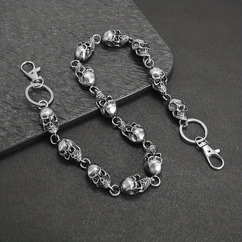 Metalni kaiš za struk, unisex, kaubojski stil s motivom motociklističke lubanje; pogodan za zimu, proljeće i jesen; proljetno izdanje 2025.