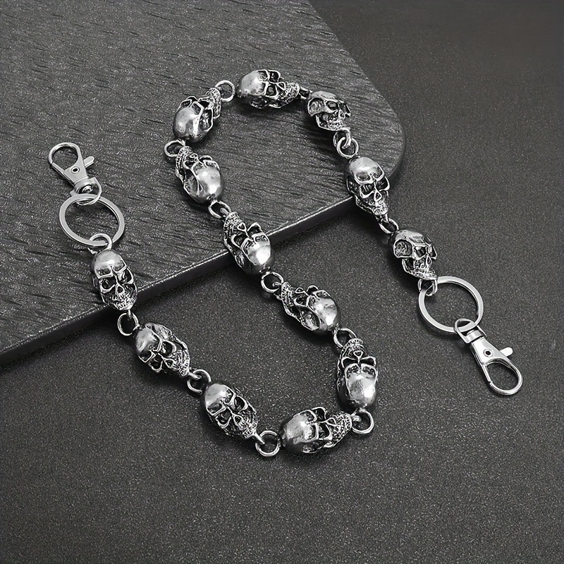 Metalni kaiš za struk, unisex, kaubojski stil s motivom motociklističke lubanje; pogodan za zimu, proljeće i jesen; proljetno izdanje 2025.