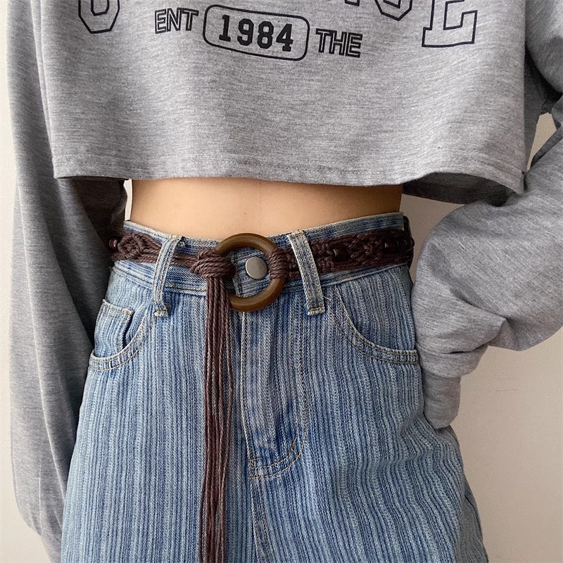 Lanț talie din cânepă țesut, stil retro, potrivit primăvară-vară-toamnă