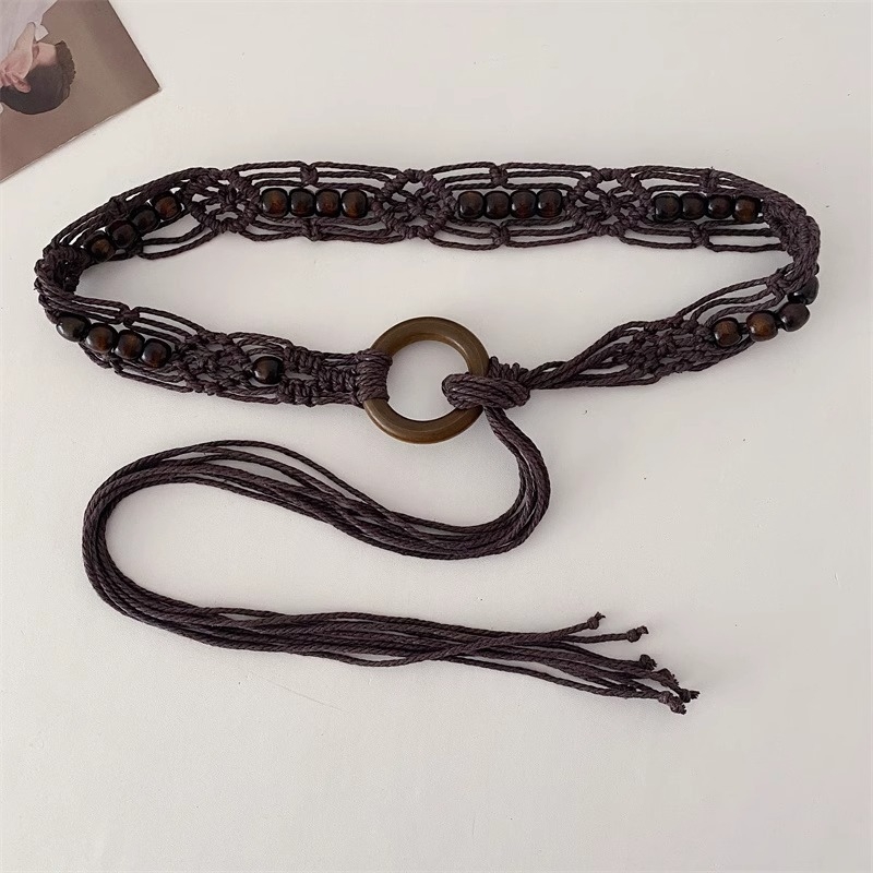 Lanț talie din cânepă țesut, stil retro, potrivit primăvară-vară-toamnă