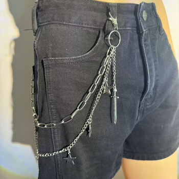Lanac za struk - metal, unisex, dvostruki krugovi petlji remena, proljeće 2025 izlazak