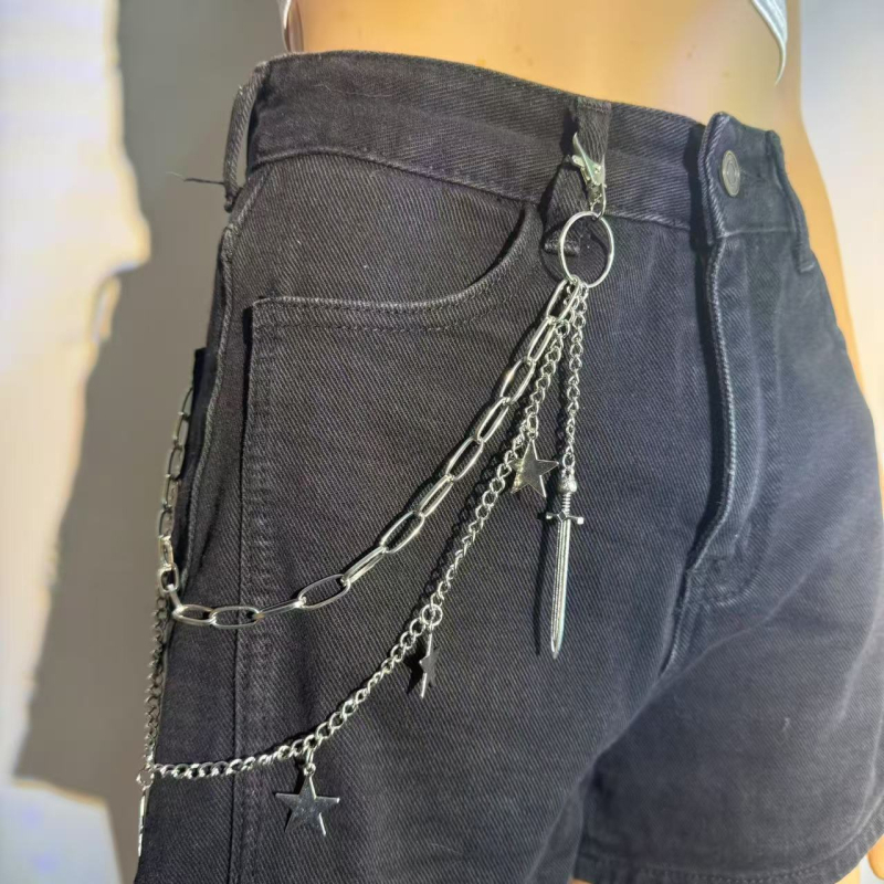 Lanac za struk - metal, unisex, dvostruki krugovi petlji remena, proljeće 2025 izlazak