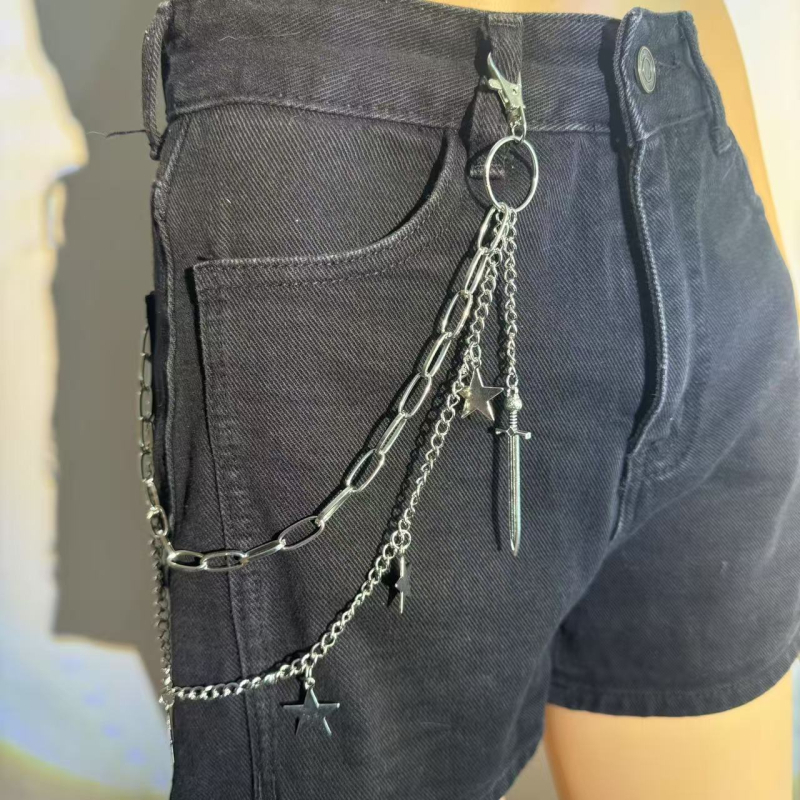 Lanac za struk - metal, unisex, dvostruki krugovi petlji remena, proljeće 2025 izlazak
