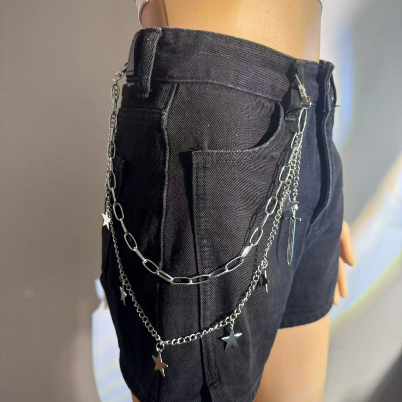 Lanac za struk - metal, unisex, dvostruki krugovi petlji remena, proljeće 2025 izlazak