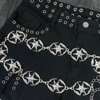Metalni lanac za pojas, unisex, svestran dodatak za odjeću; širina 3,8 cm; duljina 115 cm