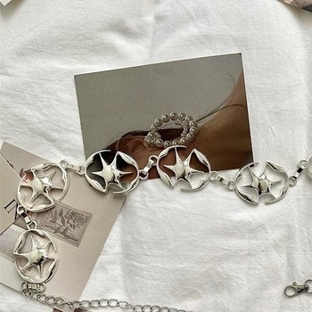 Metalni lanac za pojas, unisex, svestran dodatak za odjeću; širina 3,8 cm; duljina 115 cm