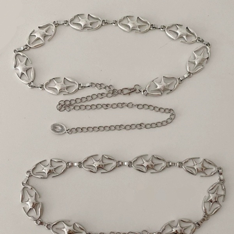 Metalni lanac za pojas, unisex, svestran dodatak za odjeću; širina 3,8 cm; duljina 115 cm