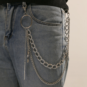 Pojas lanac s metalnim dvostrukim perjem dizajnom, unisex, Zhezhi, izlazi jesensko 2024