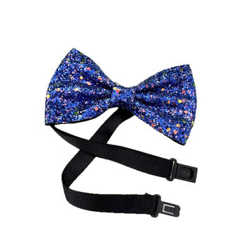 Вратовръзка тип лък – без възел, ръчна изработка, PU материя, глитър финиш, унисекс