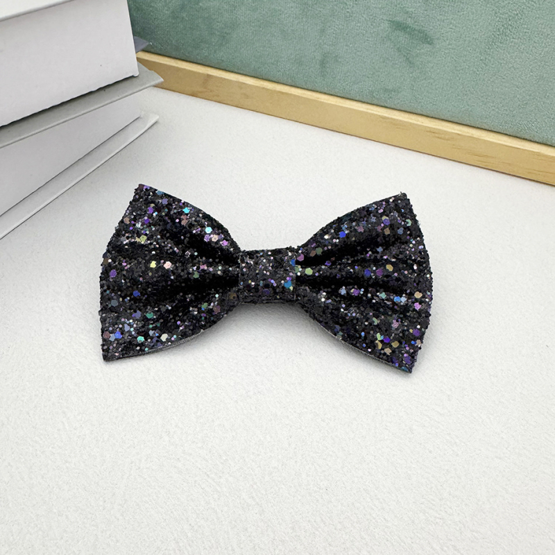 Вратовръзка тип лък – без възел, ръчна изработка, PU материя, глитър финиш, унисекс