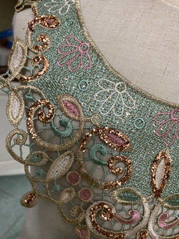 Női ruházathoz való hímzett csipkés gallér - poliészter szál, Dream Poetry Embroidery márka