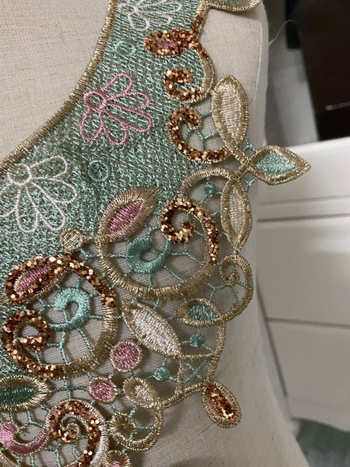 Női ruházathoz való hímzett csipkés gallér - poliészter szál, Dream Poetry Embroidery márka