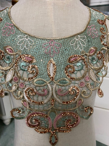 Női ruházathoz való hímzett csipkés gallér - poliészter szál, Dream Poetry Embroidery márka