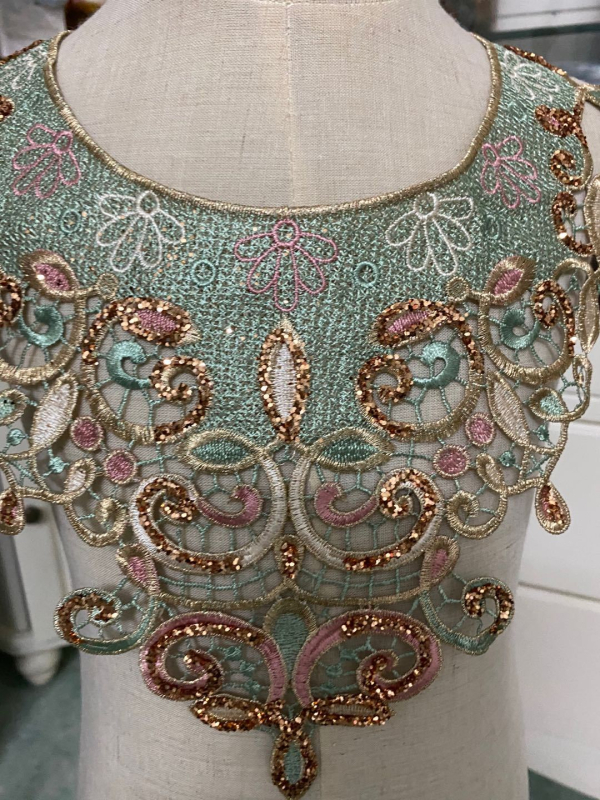 Női ruházathoz való hímzett csipkés gallér - poliészter szál, Dream Poetry Embroidery márka