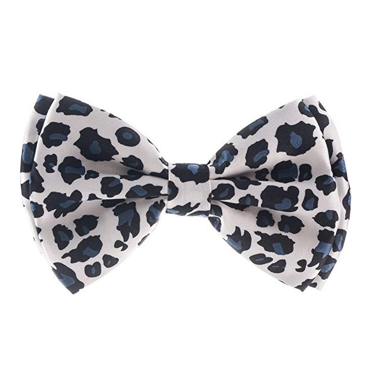 Папийонка с леопардов принт, полиестерно влакно, печатено, стрелковиден стил, унисекс