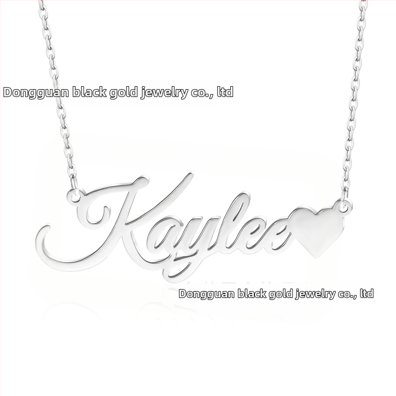 Pritaikytas vardo kaklaraištis su inicialais, nerūdijantis plienas, elektroplakavimas, Black Gold prekinis ženklas