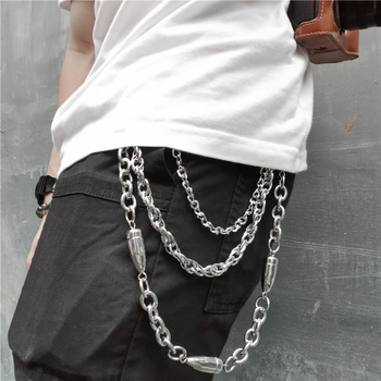 Metalni kaiš-lanac za struk, hip-hop stil, unisex, dizajn s jednim krugom