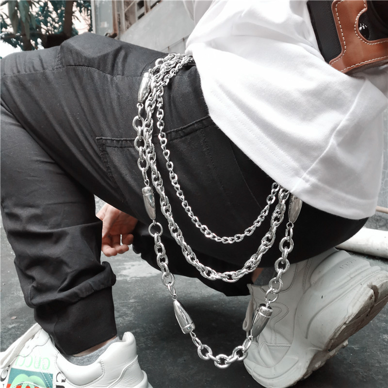 Metalni kaiš-lanac za struk, hip-hop stil, unisex, dizajn s jednim krugom