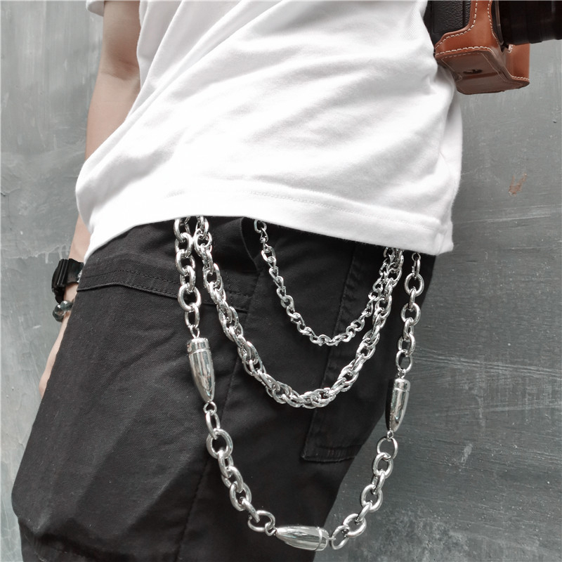 Metalni kaiš-lanac za struk, hip-hop stil, unisex, dizajn s jednim krugom
