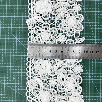 Čipka s 3D appliqué na mliječnoj svili, vodotopiva čipka, za žensku odjeću