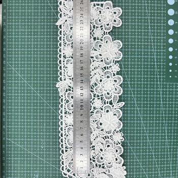 Čipka s 3D appliqué na mliječnoj svili, vodotopiva čipka, za žensku odjeću