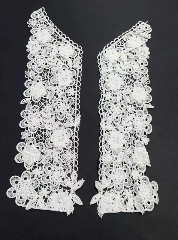 Čipka s 3D appliqué na mliječnoj svili, vodotopiva čipka, za žensku odjeću