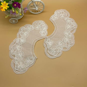 Imitált gallér külső ruhához organza hímzéssel, kerek nyak, márka hs