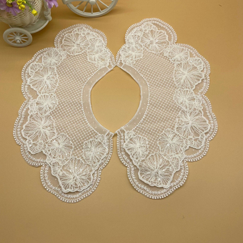 Imitált gallér külső ruhához organza hímzéssel, kerek nyak, márka hs