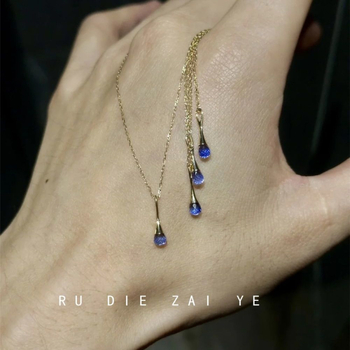 Colier cu picătură de apă, design Lume Secretă, cupru, stil Japonez-Coreean, origine Jinhua, vară 2025