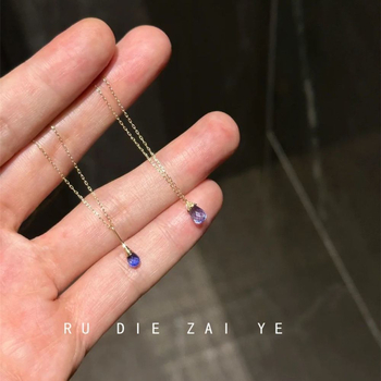 Colier cu picătură de apă, design Lume Secretă, cupru, stil Japonez-Coreean, origine Jinhua, vară 2025