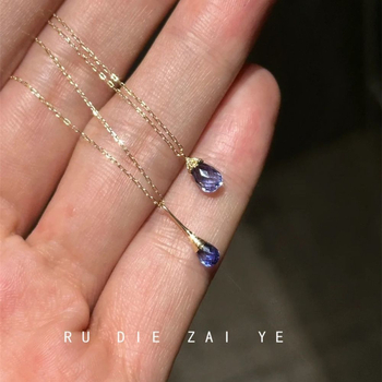 Colier cu picătură de apă, design Lume Secretă, cupru, stil Japonez-Coreean, origine Jinhua, vară 2025