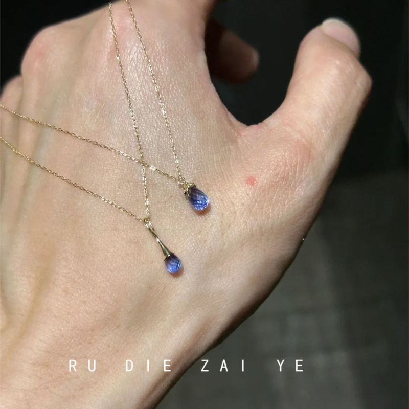 Colier cu picătură de apă, design Lume Secretă, cupru, stil Japonez-Coreean, origine Jinhua, vară 2025