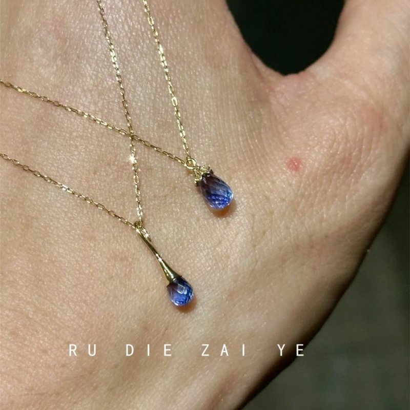 Colier cu picătură de apă, design Lume Secretă, cupru, stil Japonez-Coreean, origine Jinhua, vară 2025