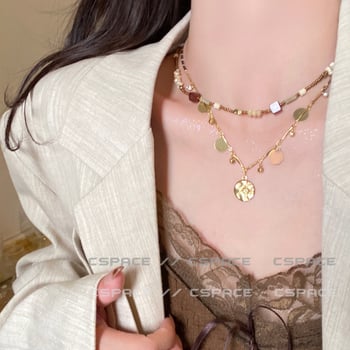 Colier boem cu lanț simplu, pandantiv în formă de fundă, cristal artificial, pandantiv din aliaj/rezină, lanț pentru femei