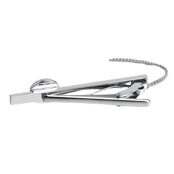 Clip za kravatu s plavim pijeskom umetkom, bakar, 60x13 mm, ravna glava, unisex, bijeli kristal