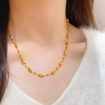 Colier din cupru, cu lanț tip ochi de pisică, electroplacare, stil Fresh and Sweet