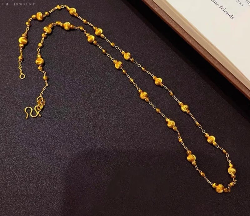 Colier din cupru, cu lanț tip ochi de pisică, electroplacare, stil Fresh and Sweet