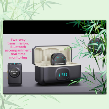 Bezdrôtový Lavalier mikrofónový systém pre kamery s obojsmerným prenosom, monitorovanie v reálnom čase a vstavaná zvuková karta (Bluetooth 5.0, 800-1000 mAh, 3-6 h, 20 Hz-20 kHz, SNR >= 70 dB)