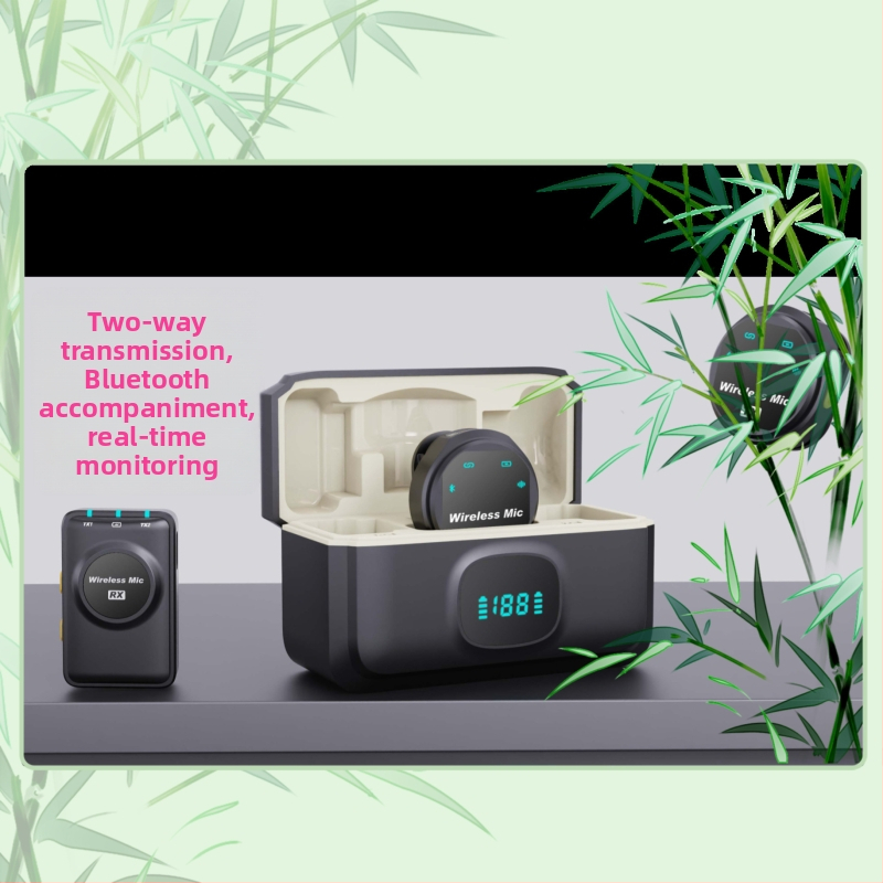Bezdrôtový Lavalier mikrofónový systém pre kamery s obojsmerným prenosom, monitorovanie v reálnom čase a vstavaná zvuková karta (Bluetooth 5.0, 800-1000 mAh, 3-6 h, 20 Hz-20 kHz, SNR >= 70 dB)